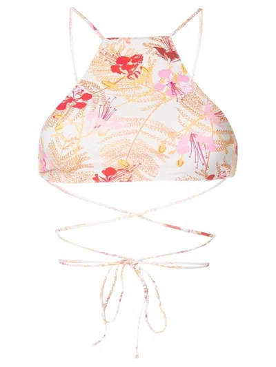 Clube Bossa Floral-leaf Print Bikini-top In Neutrals