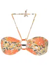 Clube Bossa Floral-print Bikini Top In Orange