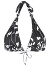 Clube Bossa Halterneck Abstract-pattern Bikini-top In Black