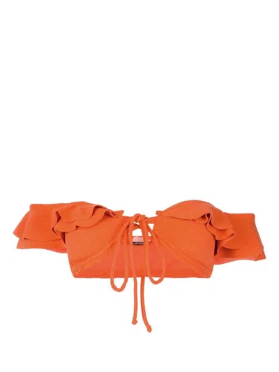 Clube Bossa Hopi Off-shoulder Bikini Top In Orange