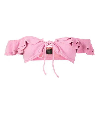 Clube Bossa Hopi Ruffled Bikini Top In Pink