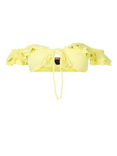 Clube Bossa Hopi Ruffled Bikini Top In Yellow