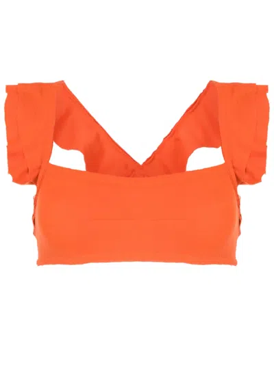 Clube Bossa Jasper Ruffle-trim Bikini Top In Orange