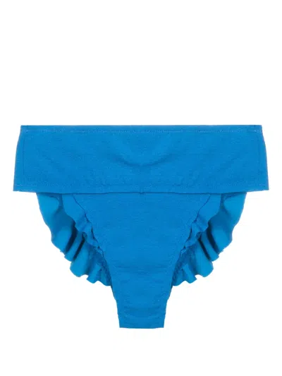 Clube Bossa Jasper Ruffled Bikini Bottoms In Blue