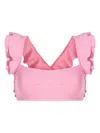 Clube Bossa Jasper Ruffled Bikini Top In Pink