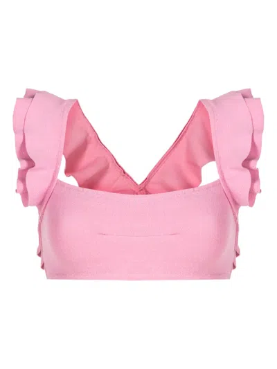 Clube Bossa Jasper Ruffled Bikini Top In Pink
