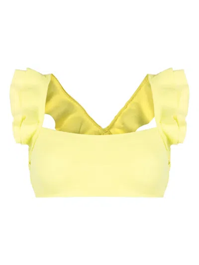 Clube Bossa Jasper Ruffled Bikini Top In Yellow