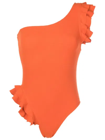 Clube Bossa Koss Ruffle-trim Detail Swimsuit In Orange