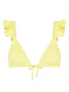 Clube Bossa Laven Ruffled Bikini Top In Yellow
