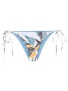 Clube Bossa Leaf-print Side-tie Bikini-bottoms In Blue