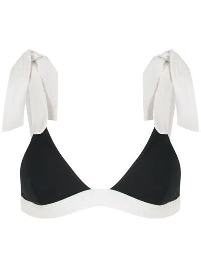 Clube Bossa Loretta Two-tone Bikini Top In Black
