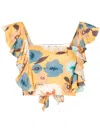 Clube Bossa Blumiges Cropped-top In Gelb