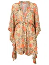 Clube Bossa Nilo Floral-print Dress In Orange