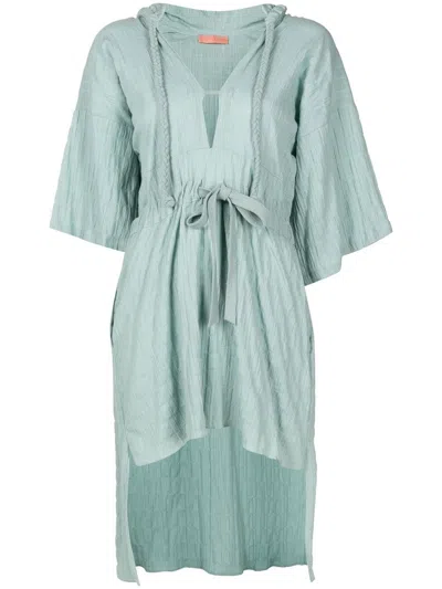 Clube Bossa Okeefe Hooed Midi Dress In Blue