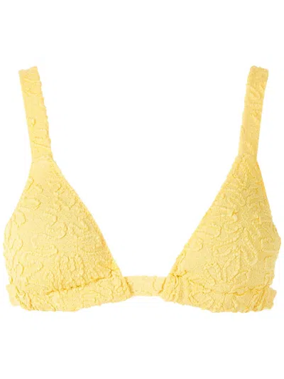 Clube Bossa Paladina Jacquard Bikini Top In Yellow