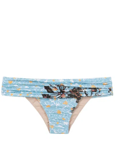Clube Bossa Percy Floral-print Bikini Bottoms In Blue