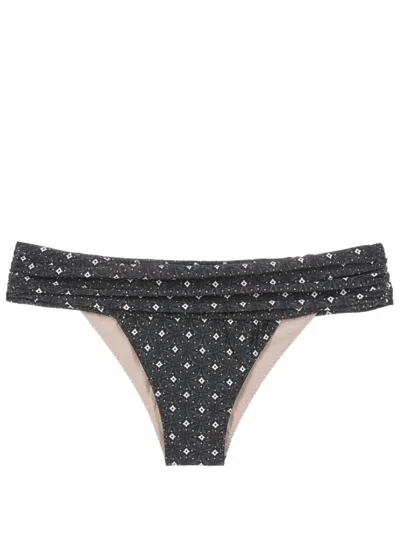 Clube Bossa Percy Graphic-print Bikini Bottoms In Black