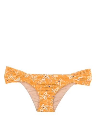Clube Bossa Ricy Floral-print Bikini Bottoms In Yellow