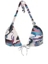 Clube Bossa Rings Camouflage-print Bikini Top In Multicolour