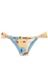 Clube Bossa Rings Floral-print Bikini Bottoms In Blue
