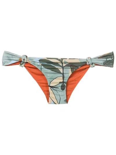 Clube Bossa Rings Floral-print Bikini Bottoms In Green