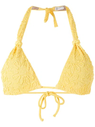 Clube Bossa Rings Jacquard Bikini Top In Yellow