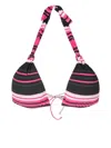 Clube Bossa Rings Striped Bikini Top In Multicolour