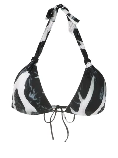 Clube Bossa Rings Triangle Bikini Top In Black