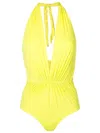 Clube Bossa Ronson Deep-plunge Swimsuit In Green