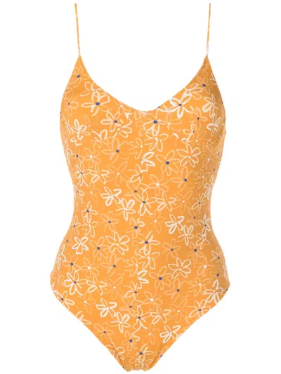 Clube Bossa Rossina Floral-print Swimsuit In Yellow