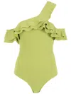 Clube Bossa Ruffle-trimmed Swimsuit In Green