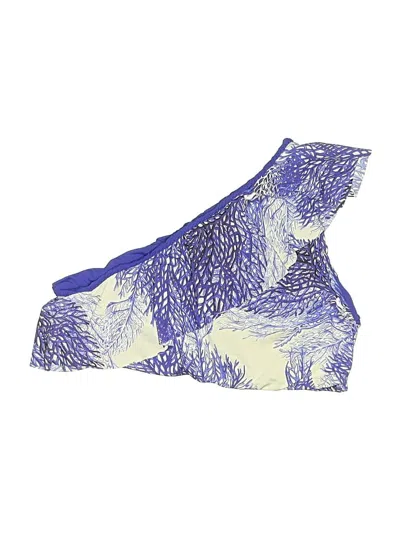 Clube Bossa Swimsuit Top Blue Print Pattern Swimwear In Purple