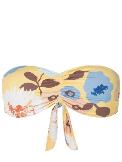 Clube Bossa Venet Floral-print Bikini Top In Yellow