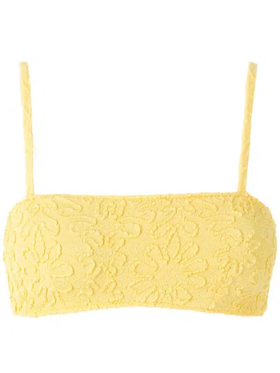 Clube Bossa Zarbo Jacquard Bikini Top In Yellow