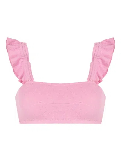 Clube Bossa Zarbo Ruffle-detail Bikini Top In Pink