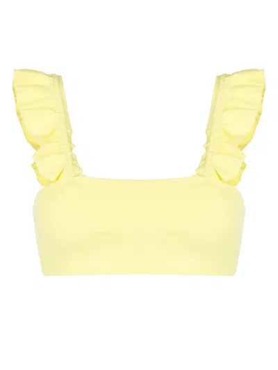 Clube Bossa Zarbo Ruffle-detail Bikini Top In Yellow