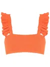 Clube Bossa Zarbo Square-neck Bikini Top In Orange