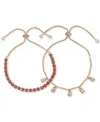 Clueless Gold-tone 2-pc. Set Mixed Color Crystal Slider Bracelets