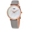 Cluse Gray Leather Watch In Gold