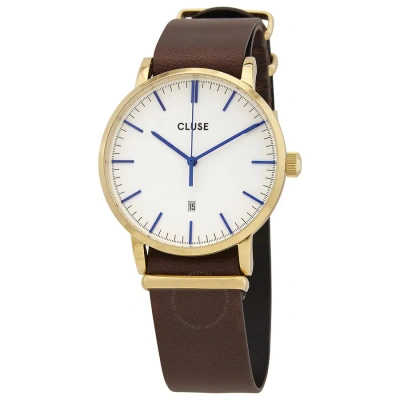 Cluse Quartz White Dial Brown Leather Men's Watch Cw0101501007