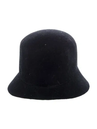 Pre-owned Clyde Cloche Felt Hat In Black