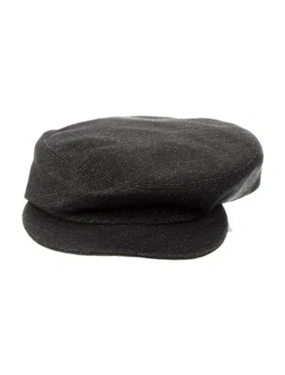 Pre-owned Clyde Denim Newsboy Cap In Black