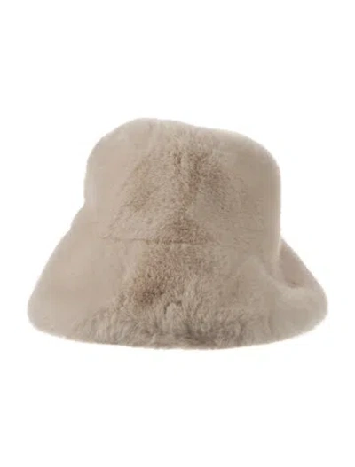 Pre-owned Clyde Fur Bucket Hat In Neutral