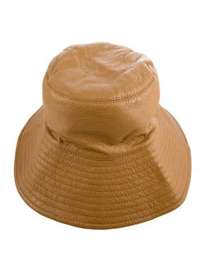 Pre-owned Clyde Leather Bucket Hat In Brown