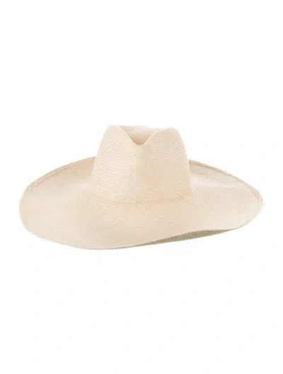 Pre-owned Clyde Raffia Woven Wide Brim Sun Hat In Neutrals