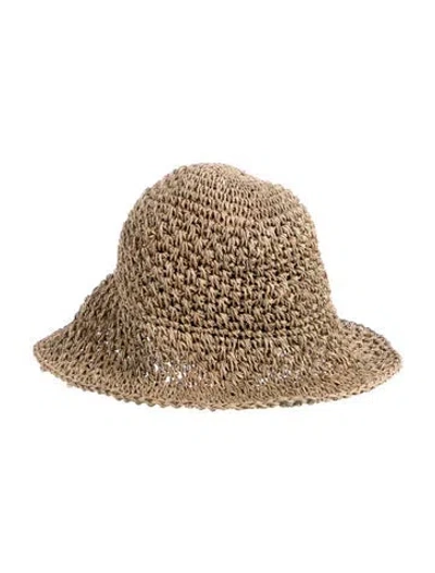 Pre-owned Clyde Seagrass Beach Hat In Neutral