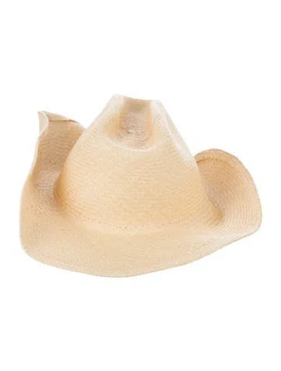 Pre-owned Clyde Solid Raffia Sun Hat In Neutrals