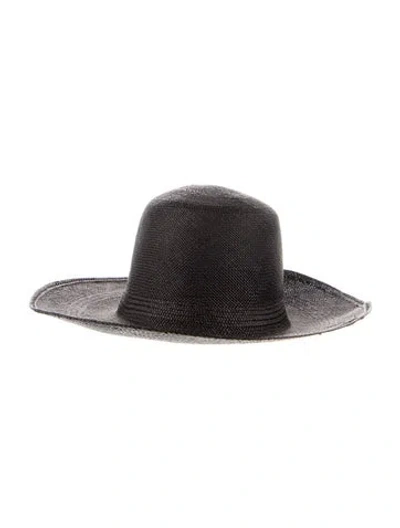 Pre-owned Clyde Straw Sun Hat In Black