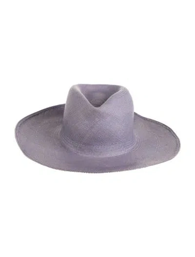 Pre-owned Clyde Straw Wide Brim Hat In Purple
