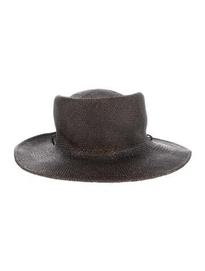 Pre-owned Clyde Straw Wide-brimmed Hat In Brown